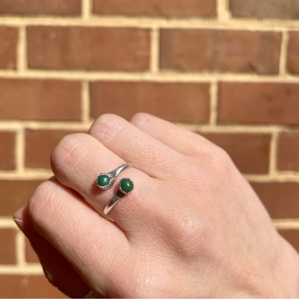 Green turquoise sterling silver ring - Picture 5 of 6